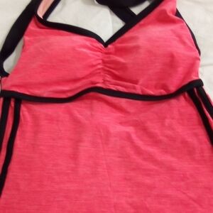 Adidas Pink And Black Swimsuit Top